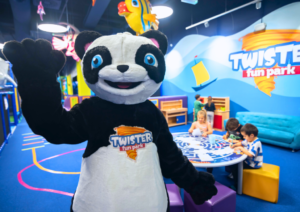 Twister maskota panda Twisty